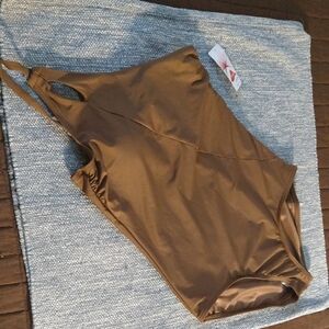 Lands' End Brown One-Piece Swimsuit